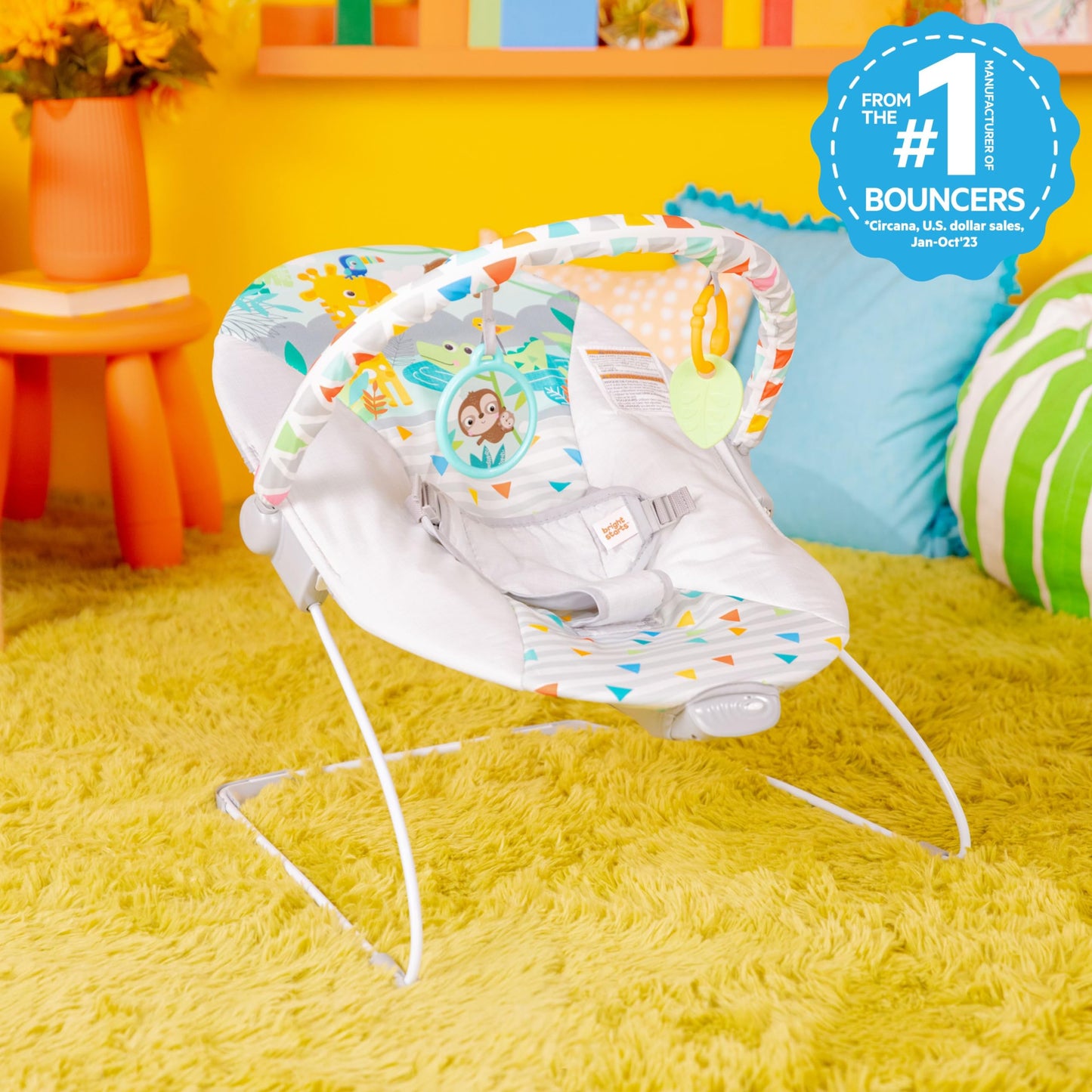Bright Starts beebitool Safari Fun, vibratsiooniga lamamistool, kuni 9kg