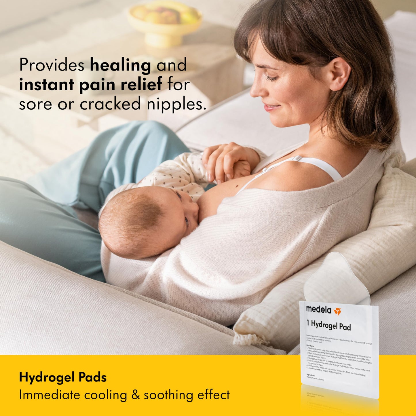 Medela hüdrogeelpadsid rinnanibudele, kohene leevendus, 4 tk