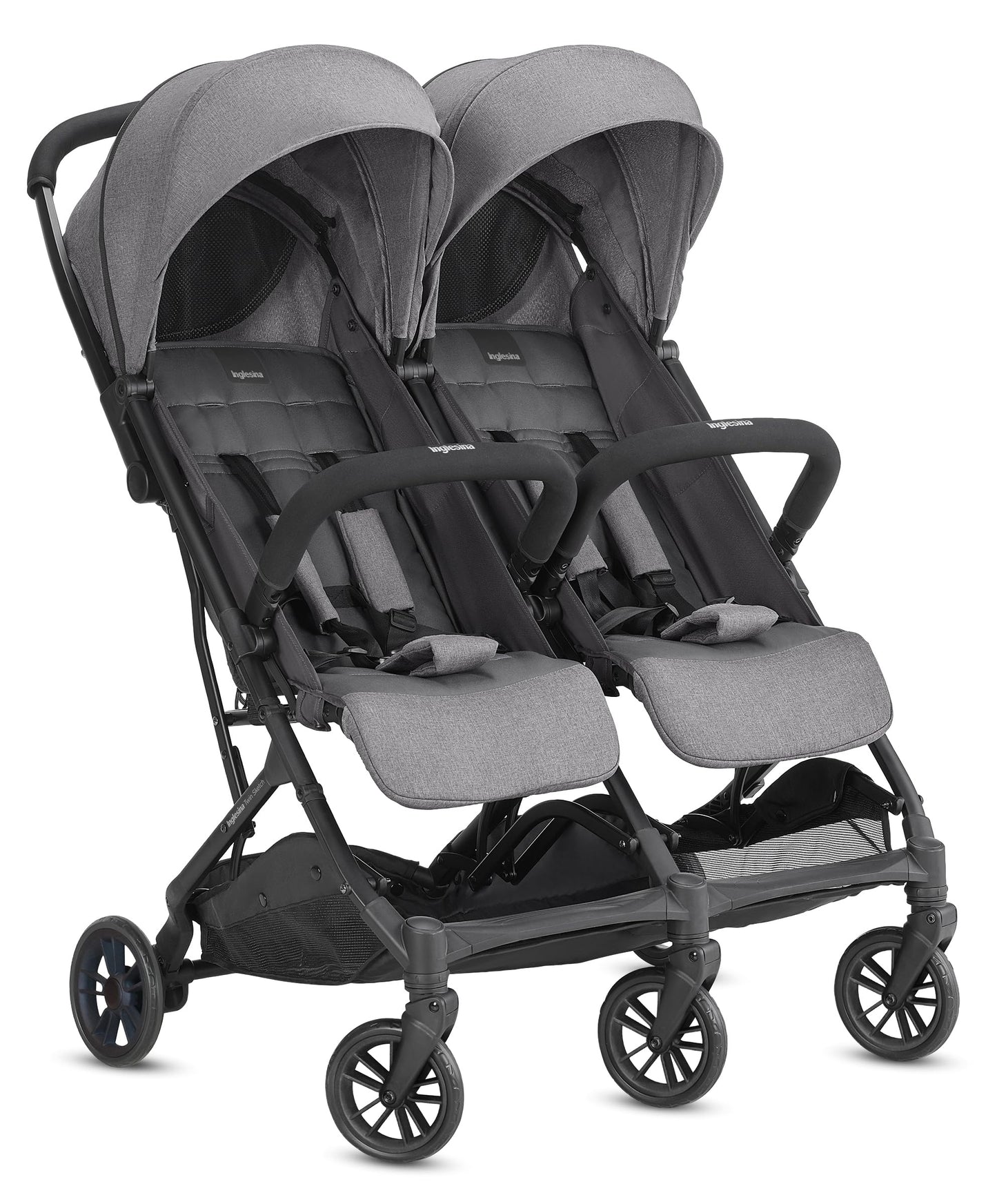 Inglesina Twin Sketch kahekohaline jalutuskäru, hall, ultrakerge ja kompaktne