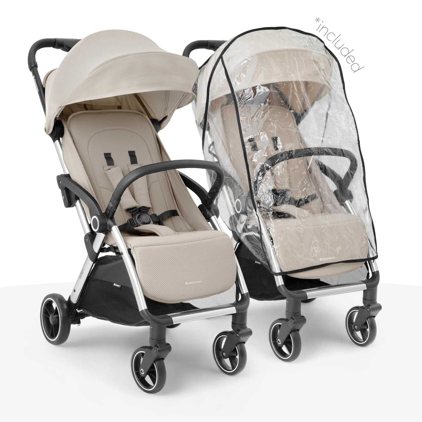 KikkaBoo EDEN kergkäru, automaatse kokkupanekuga, beež, kuni 22 kg