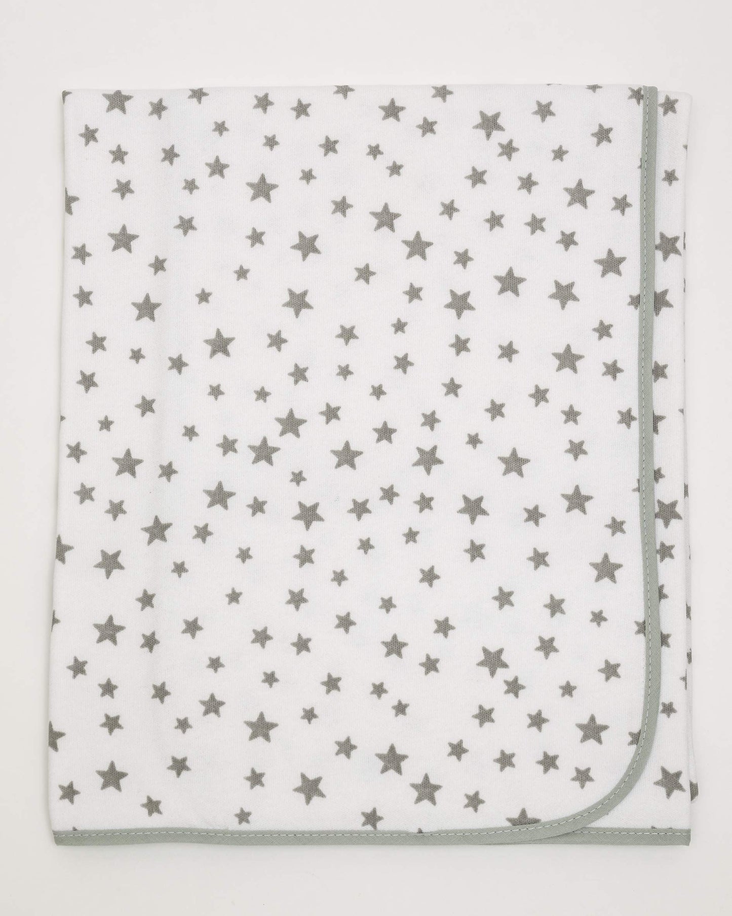 Ti TIN beebitekk 80 × 80 cm – hallide tähtedega, 100% puuvill