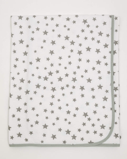 Ti TIN beebitekk 80 × 80 cm – hallide tähtedega, 100% puuvill