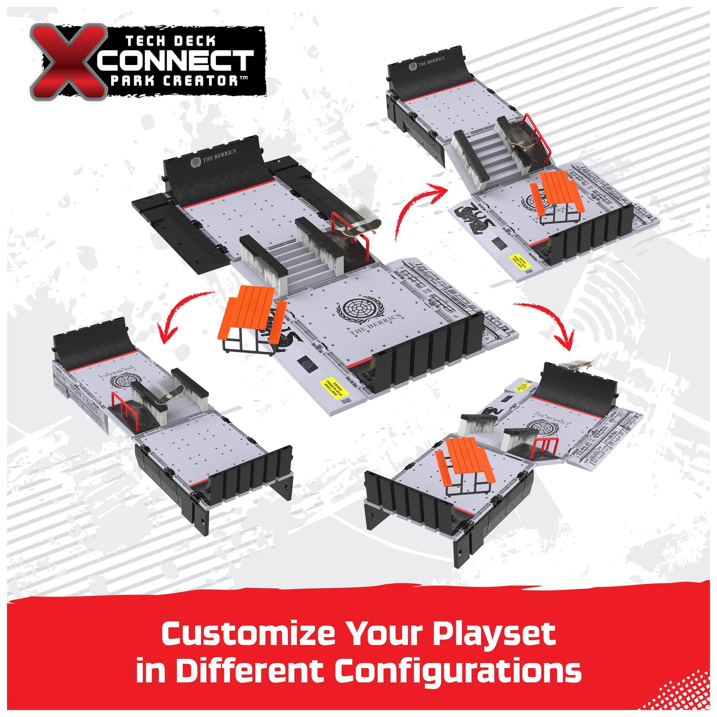 Tech Deck X-Connect The Berrics transformeeruv näpurula park hoiukastiga