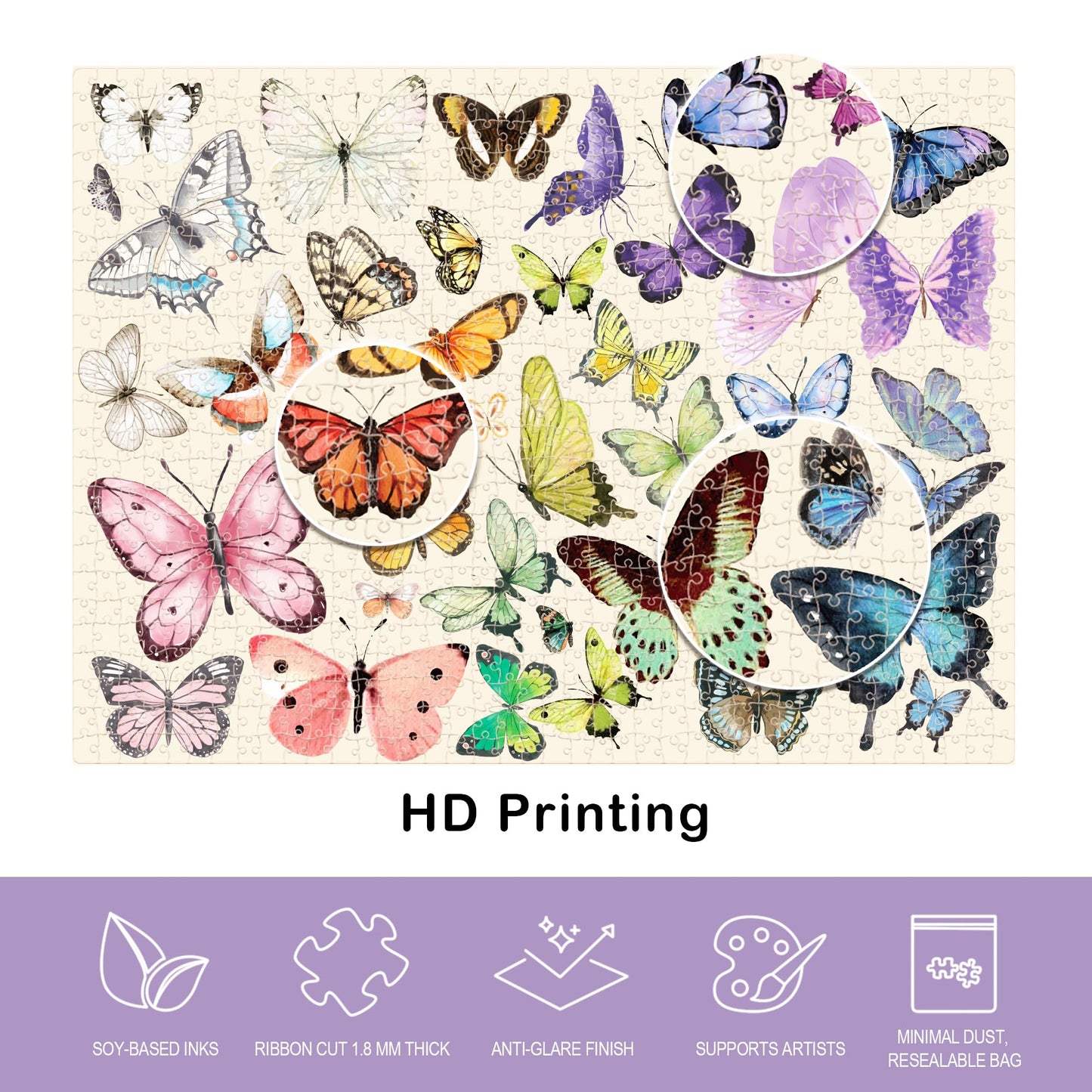 TAOZI&LIZHI liblikate pusle „Butterfly Beauty“, 1000 tükki