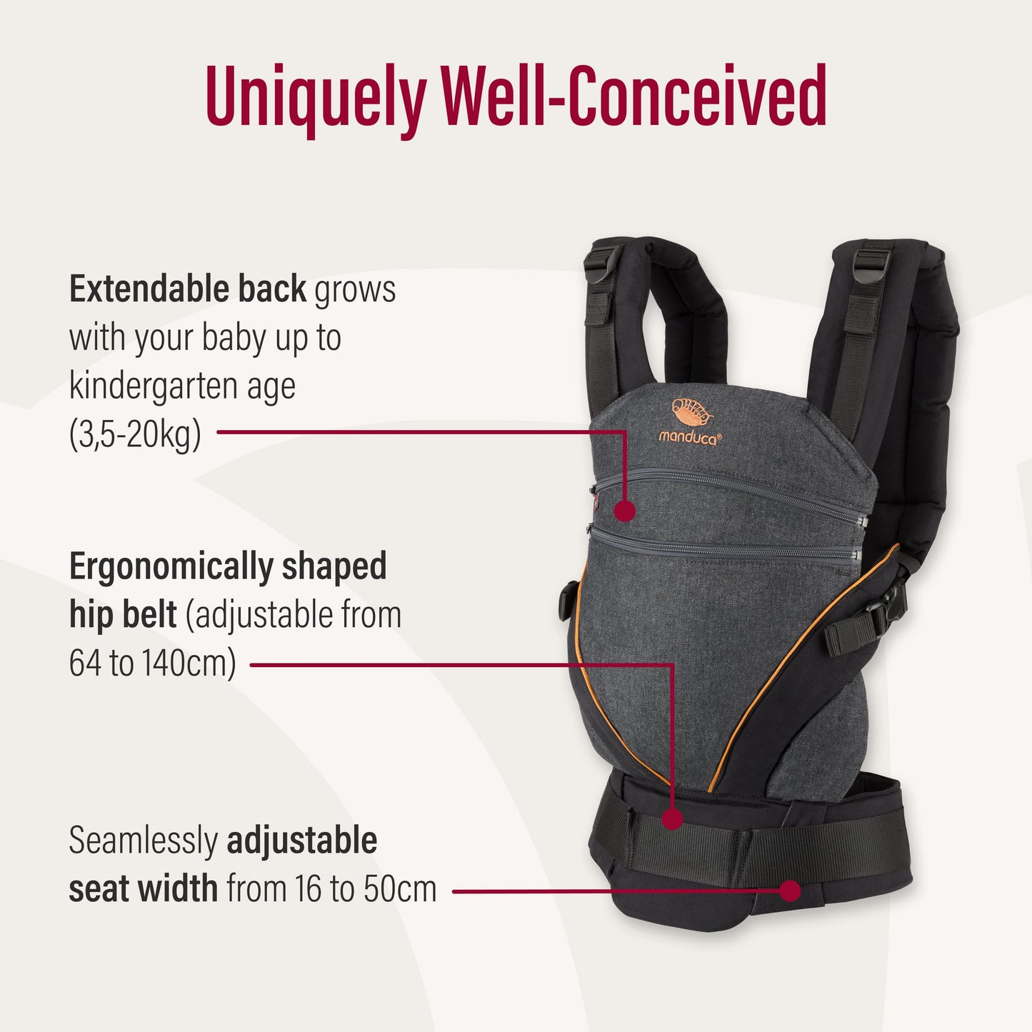 manduca XT ergonoomiline beebikandekott – sünnist kuni 20 kg