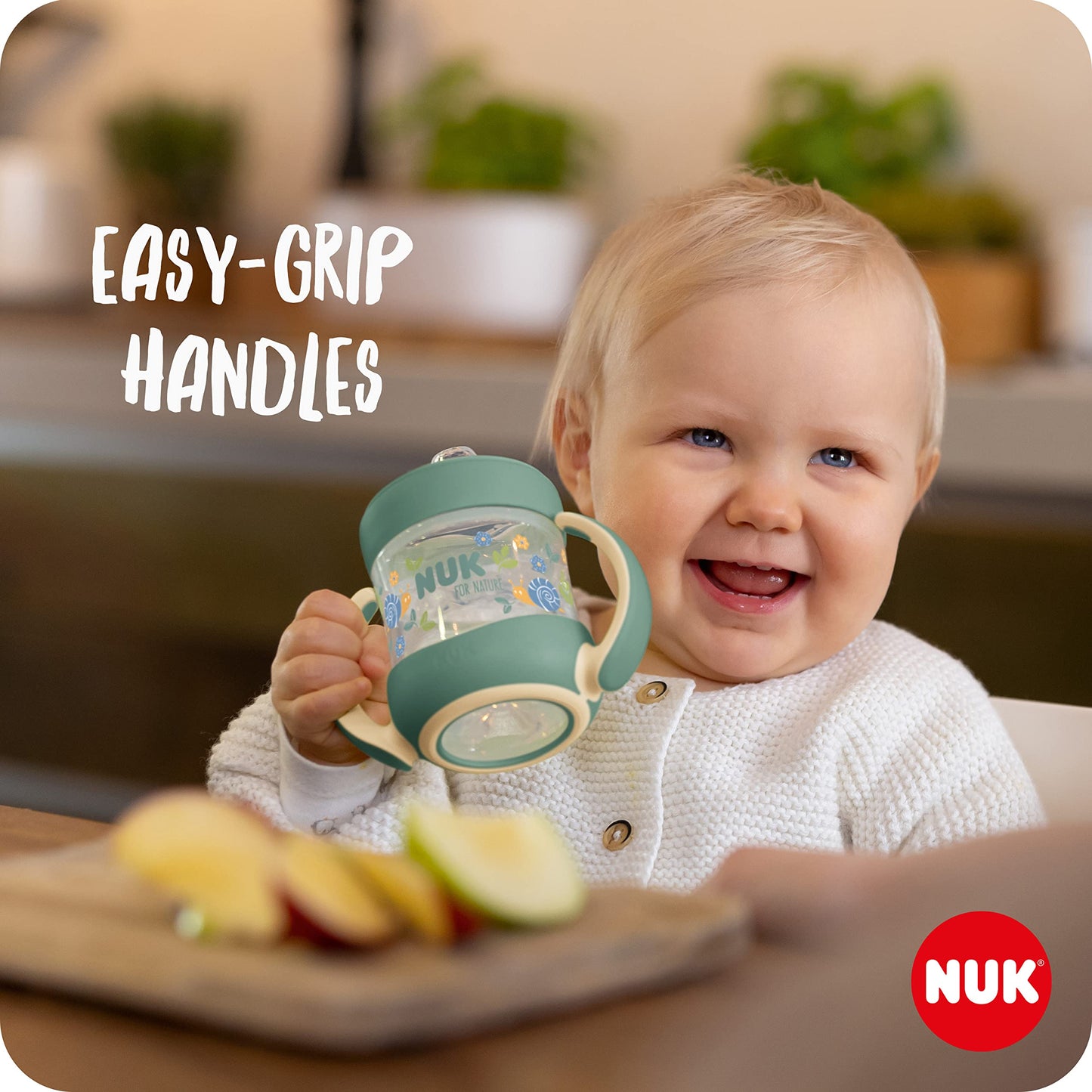 NUK for Nature joogitops 150 ml, 6–18 kuud, lekkekindel, temp.indikaatoriga, beez