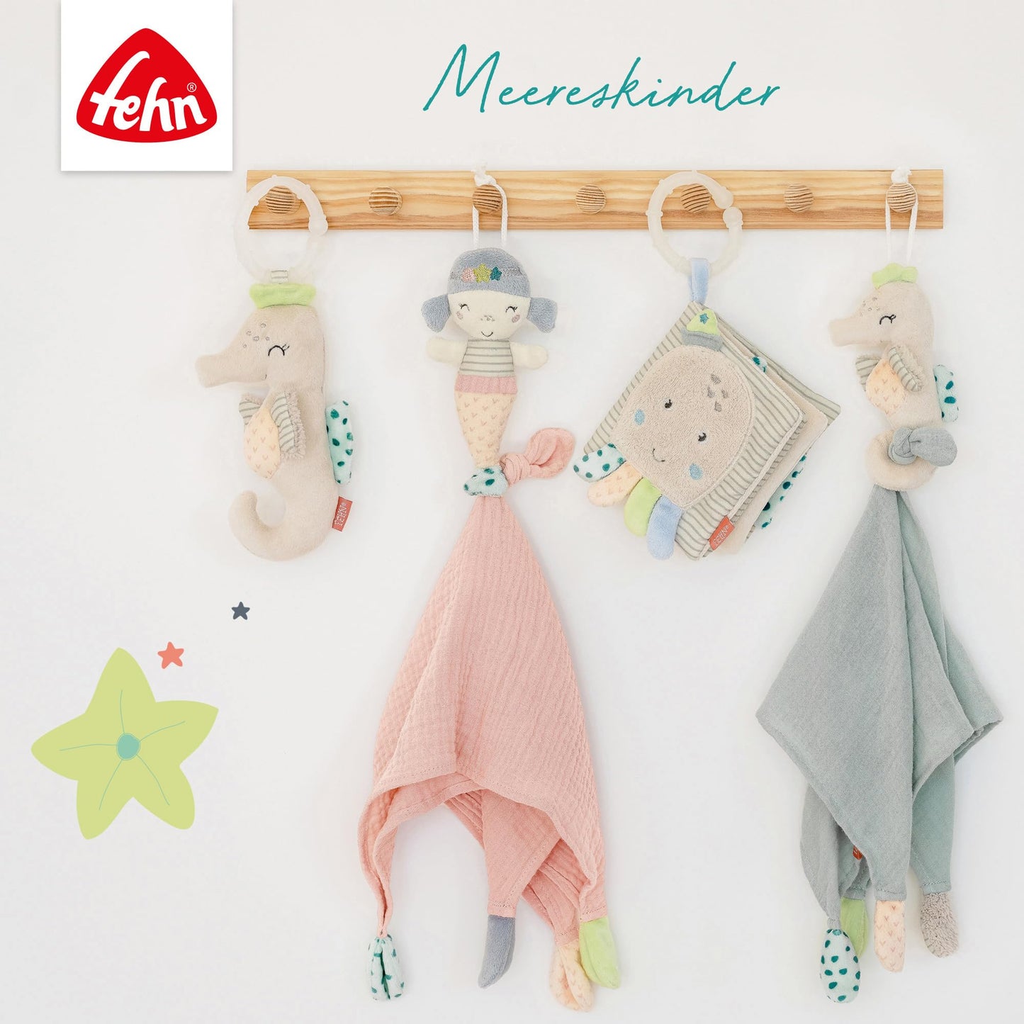Fehn baby socks with rattle octopus, 0–12 months, 12 cm
