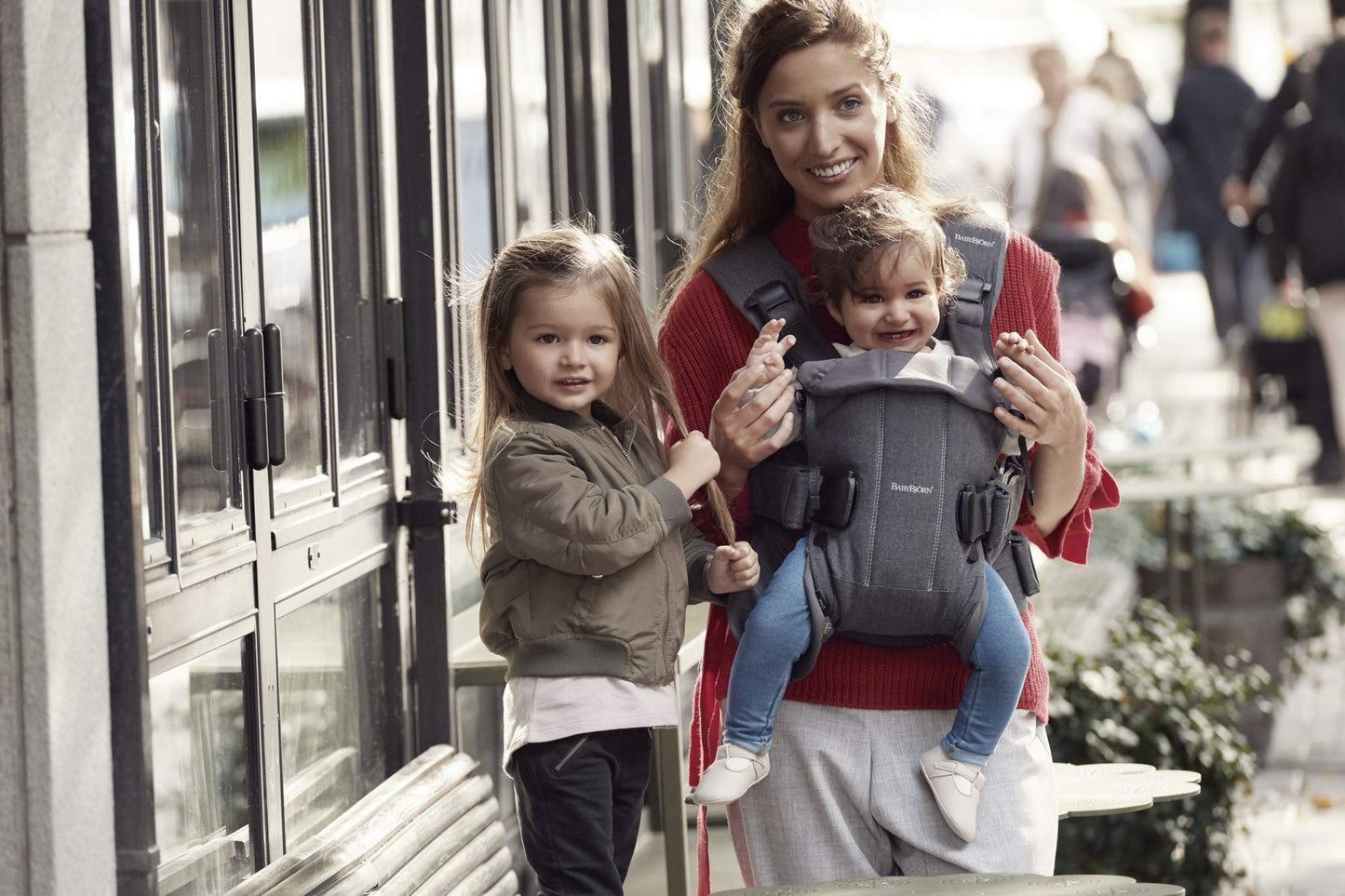 BabyBjörn Baby Carrier One – vastsündinust kuni 15 kg, puuvillasegu, denimhall/tumehall