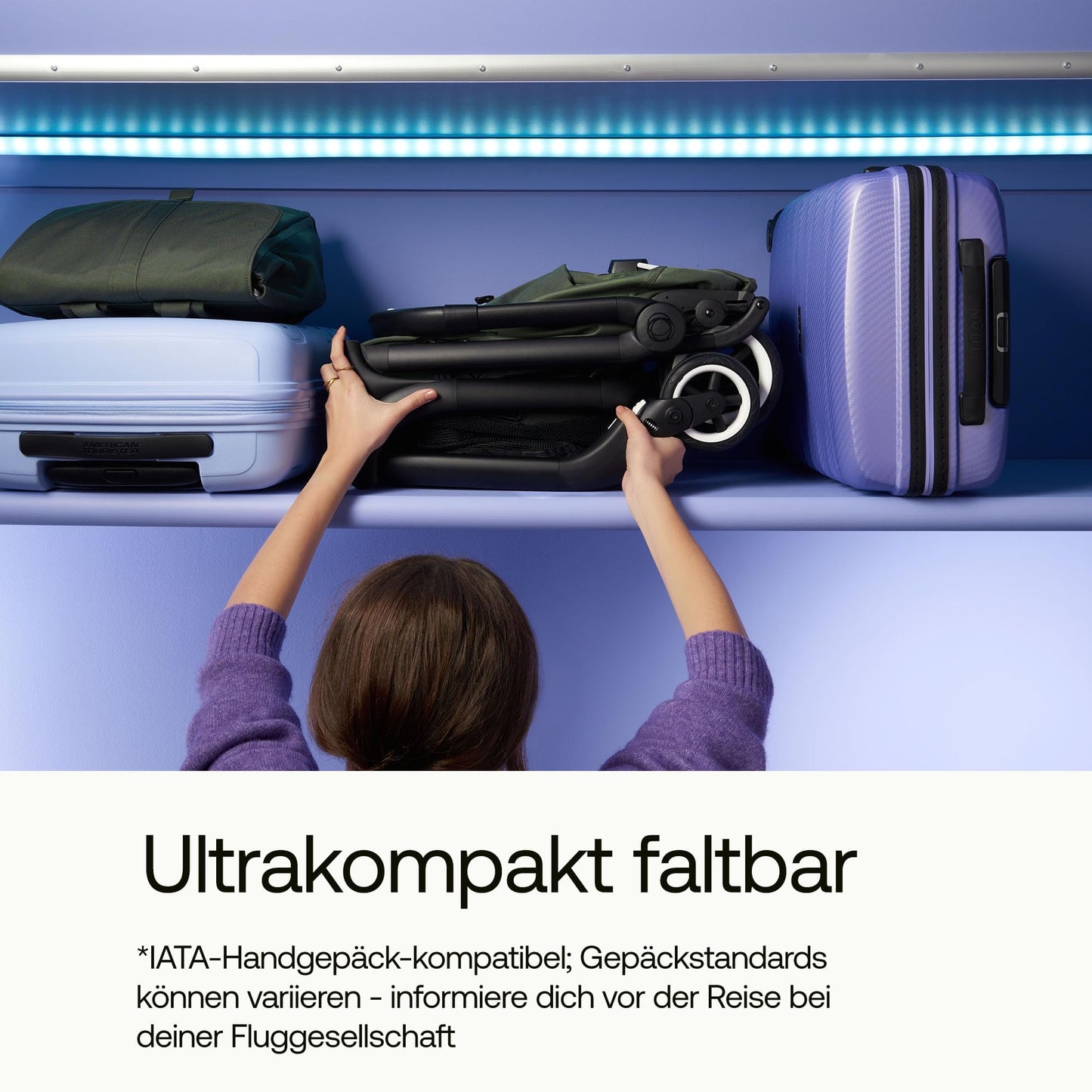 Bugaboo Butterfly ultrakompaktne jalutuskäru, koos kandekoti ja organisaatoriga (must)
