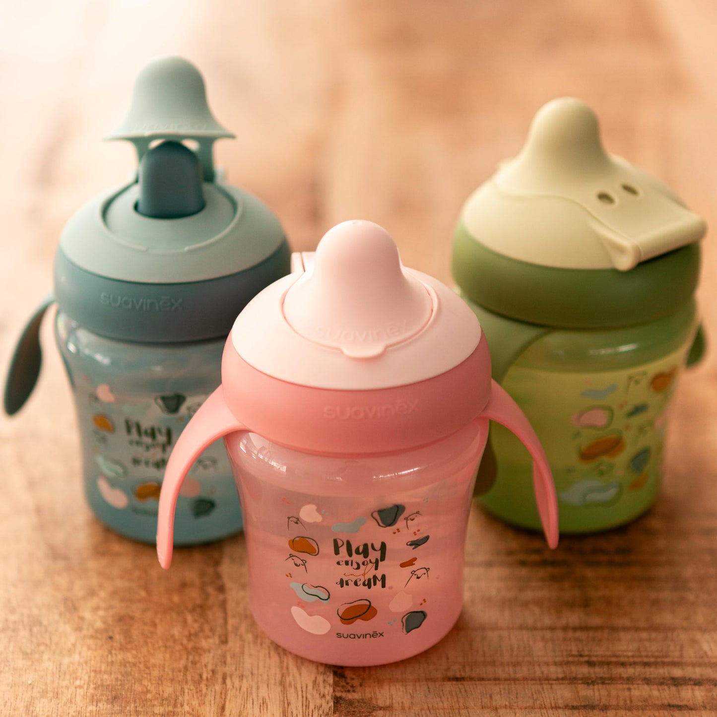 Suavinex õppimistass beebidele, lekkekindel, sinine „Bears“, 200 ml