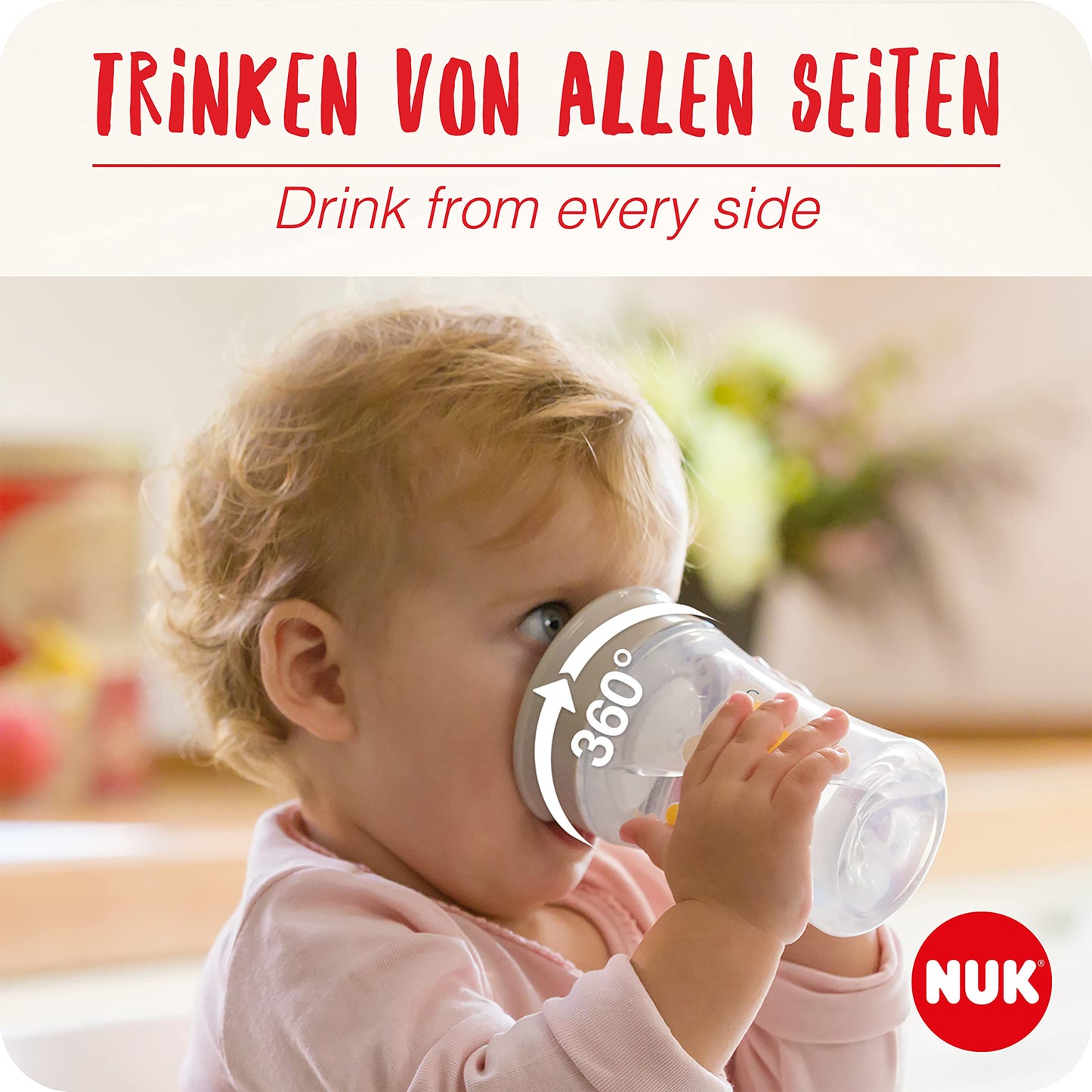 NUK Magic Cup treeningtass 230 ml, lekkekindel 360° joogiserv, 8+ kuud, komplekt 2 tk