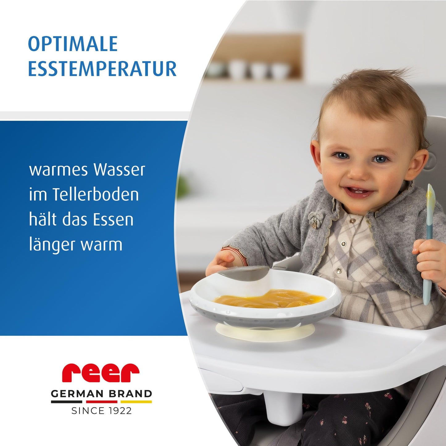 Reer soojendav imikute toidutaldrik iminapaga, hall/valge