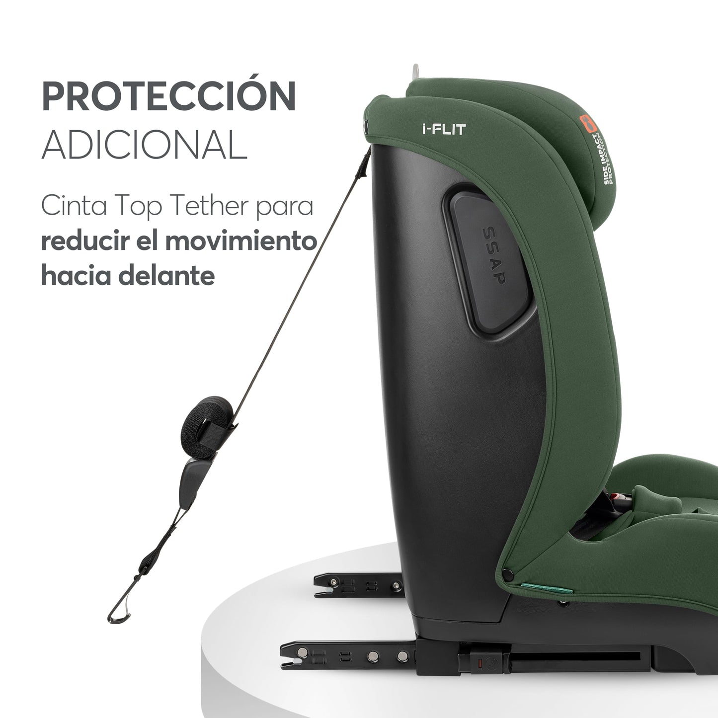 KikkaBoo i-FLIT i-Size turvatool, 76–150 cm, ISOFIX, roheline