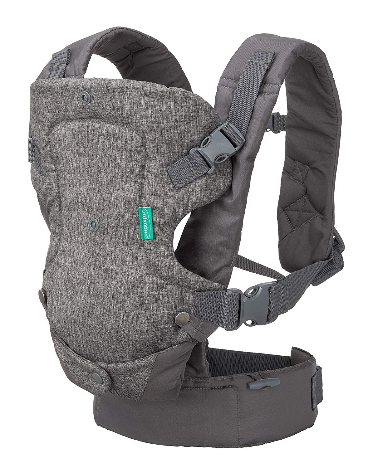 Infantino Flip Advanced 4-ühes ergonoomiline kandekott, vastsündinust kuni 14,5 kg, hall