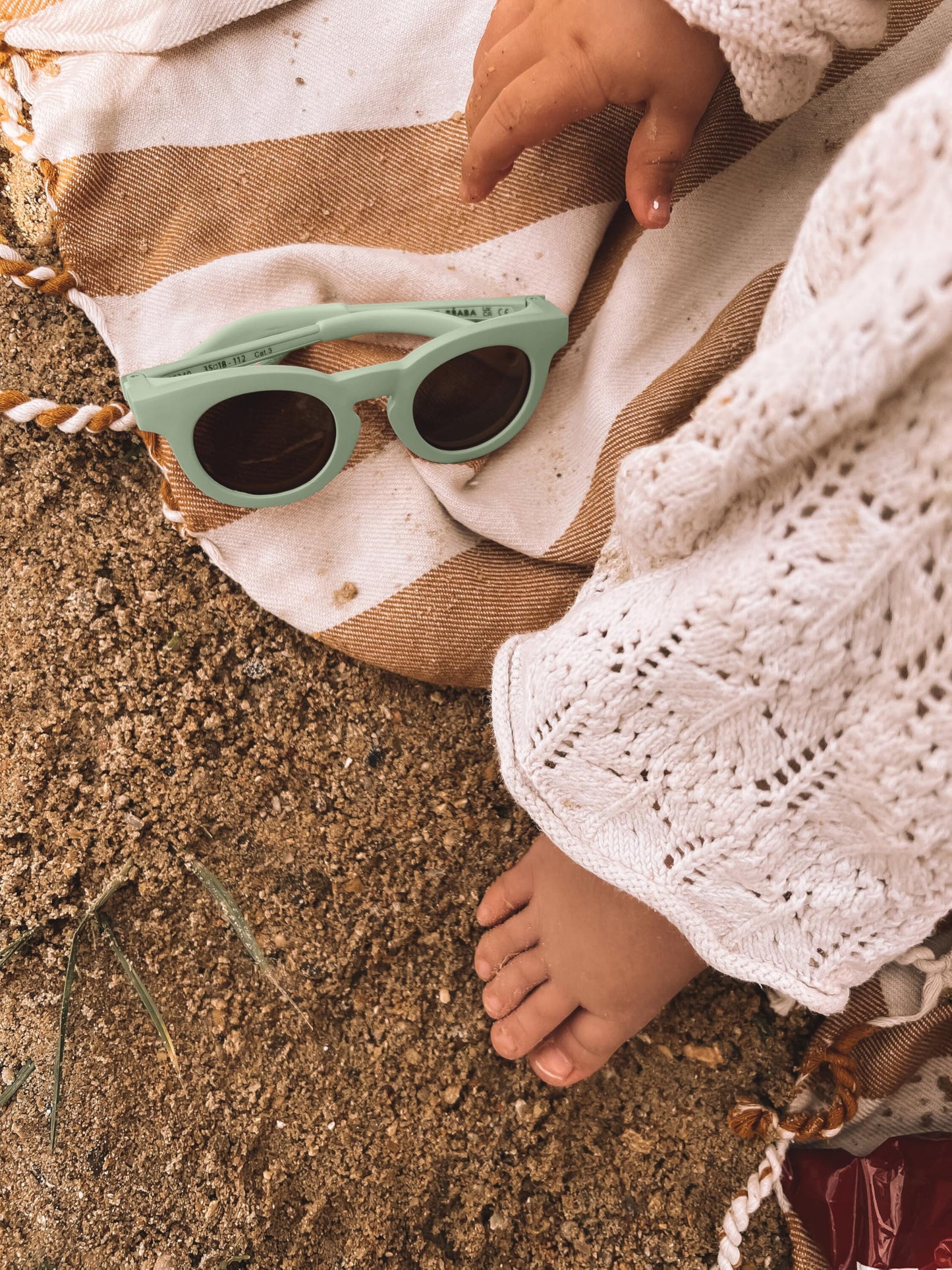 BÉABA baby sunglasses 9–24 months, UV400 protection, Retro Delight Sage Green
