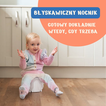 Potette EasyGo kokkupandav reisipott, helehall, 2 ühekordse potikotiga (15+ kuud)