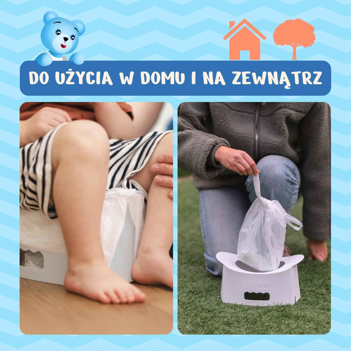 Potette EasyGo kokkupandav reisipott, helehall, 2 ühekordse potikotiga (15+ kuud)
