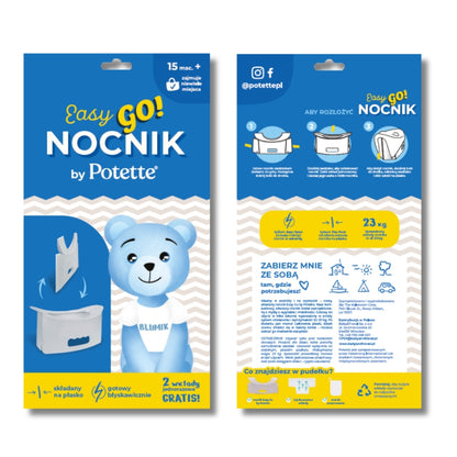 Potette EasyGo kokkupandav reisipott, helehall, 2 ühekordse potikotiga (15+ kuud)