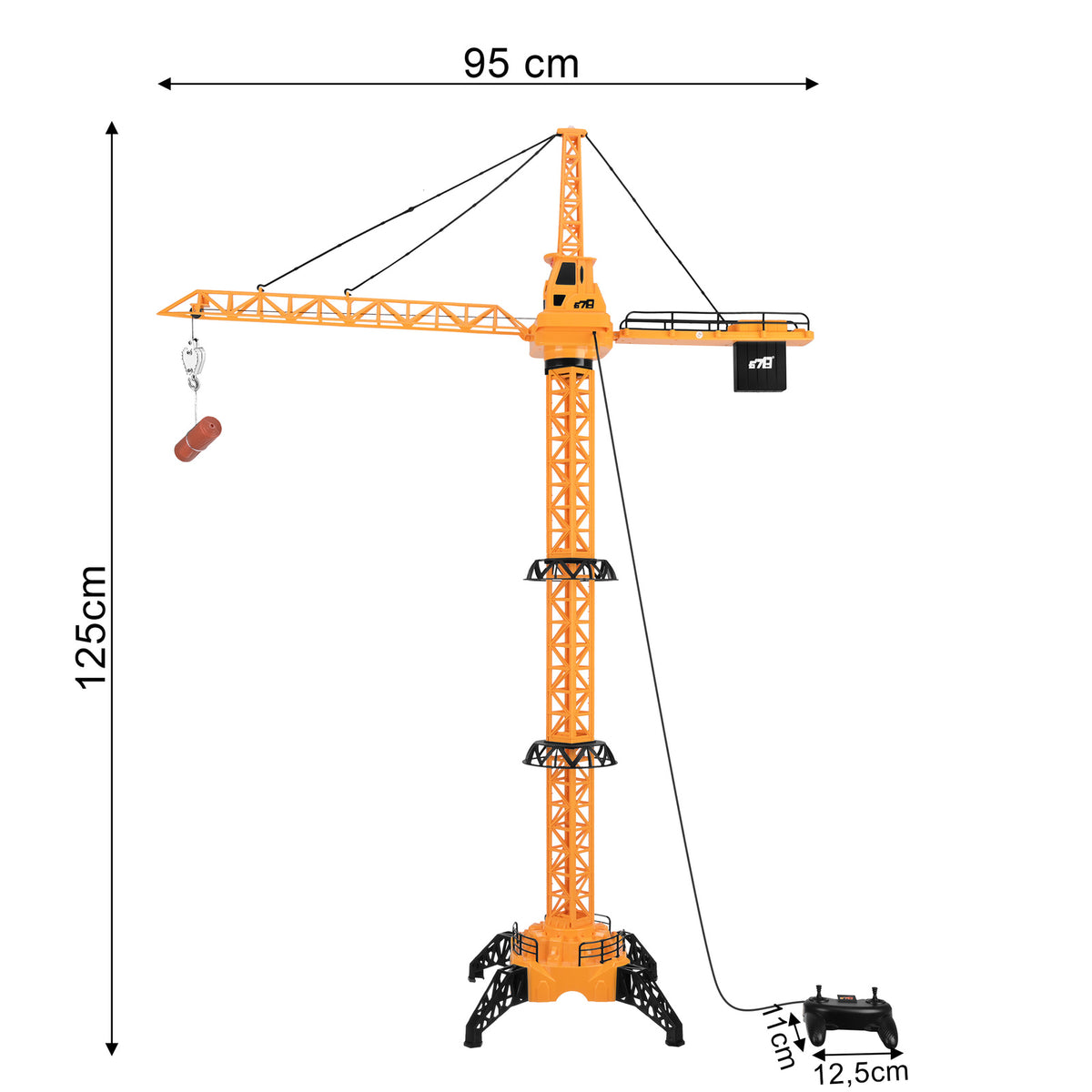 Kaugjuhitav mängukraana juhtmega puldiga, kuni 125 cm kõrge (alates 3. eluaastast)
