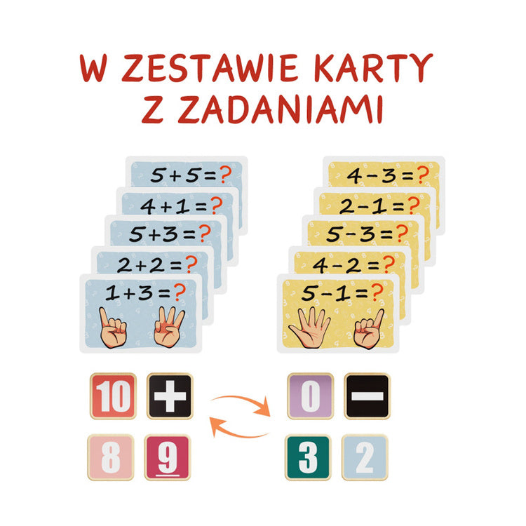 Topbright Finger Math puidust matemaatikamäng vildist kätega, loendamine, liitmine ja lahutamine (3+)
