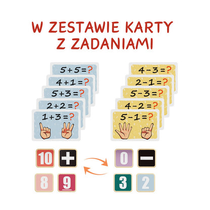 Topbright Finger Math puidust matemaatikamäng vildist kätega, loendamine, liitmine ja lahutamine (3+)