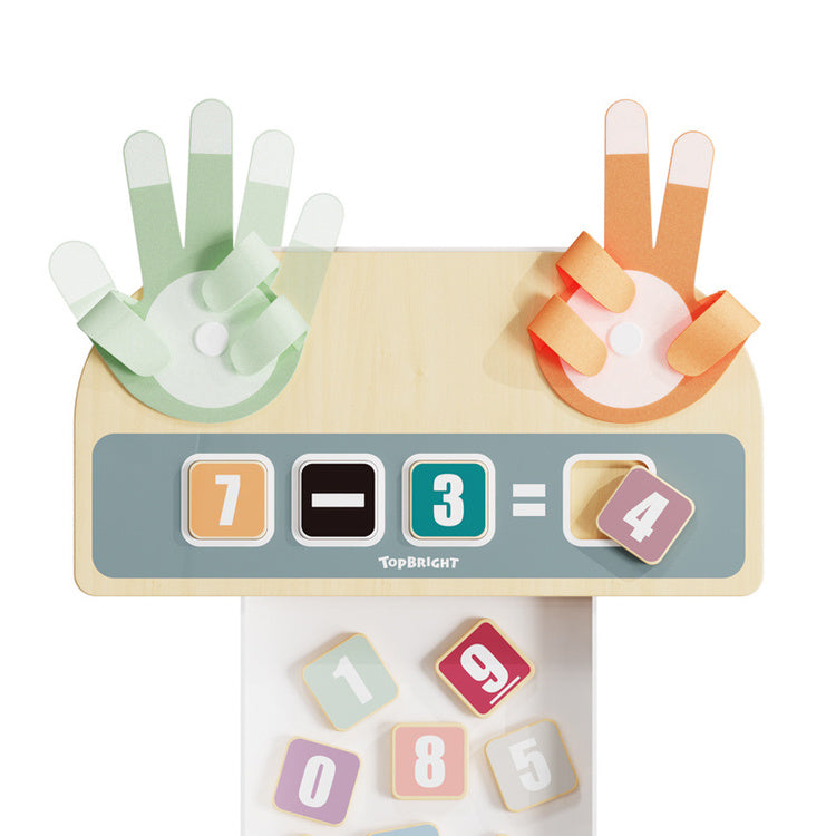 Topbright Finger Math puidust matemaatikamäng vildist kätega, loendamine, liitmine ja lahutamine (3+)