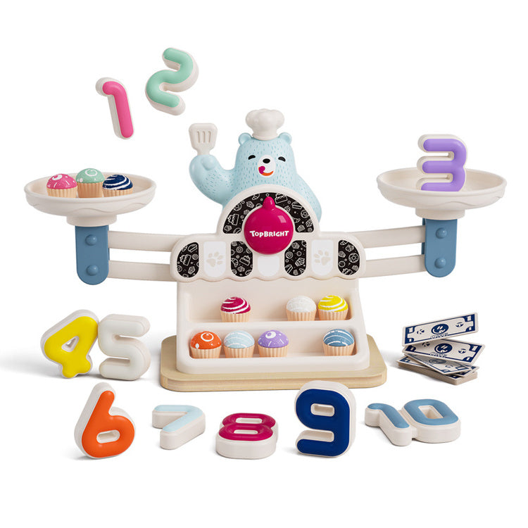 Topbright Yummy Bear matemaatikamäng, kaalud koogikeste ja numbritega
