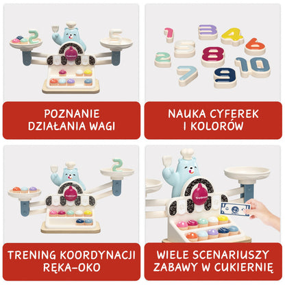 Topbright Yummy Bear matemaatikamäng, kaalud koogikeste ja numbritega (3+)