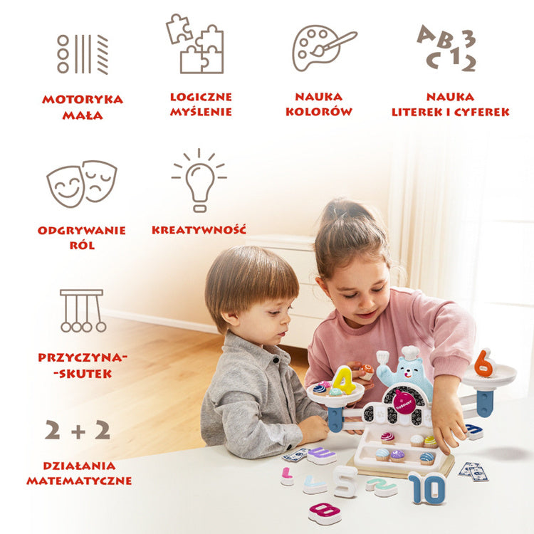 Topbright Yummy Bear matemaatikamäng, kaalud koogikeste ja numbritega (3+)