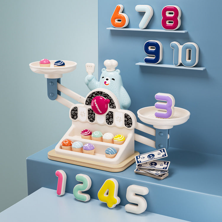 Topbright Yummy Bear matemaatikamäng, kaalud koogikeste ja numbritega (3+)