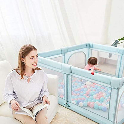 Star Ibaby Oxford XL mänguaedik ülipehme mängumatiga, 125 × 125 cm, hall (Soft Grey)