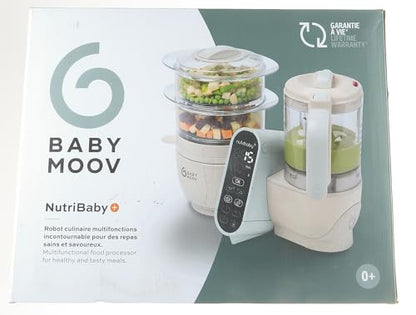 Babymoov Nutribaby(+) 6-ühes beebitoidu aurutaja ja mikser, 2.2 L, Mineral Beige