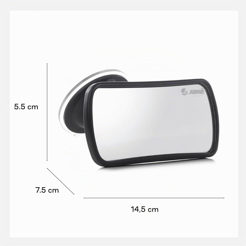 Jane beebipeegel auto esiklaasile, 360° pööratav, must