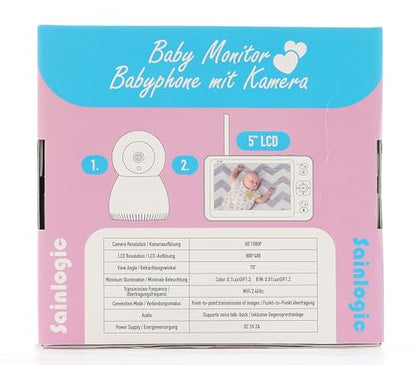 Sainlogic 1080P beebimonitor 5-tollise ekraani ja pööratava kaameraga