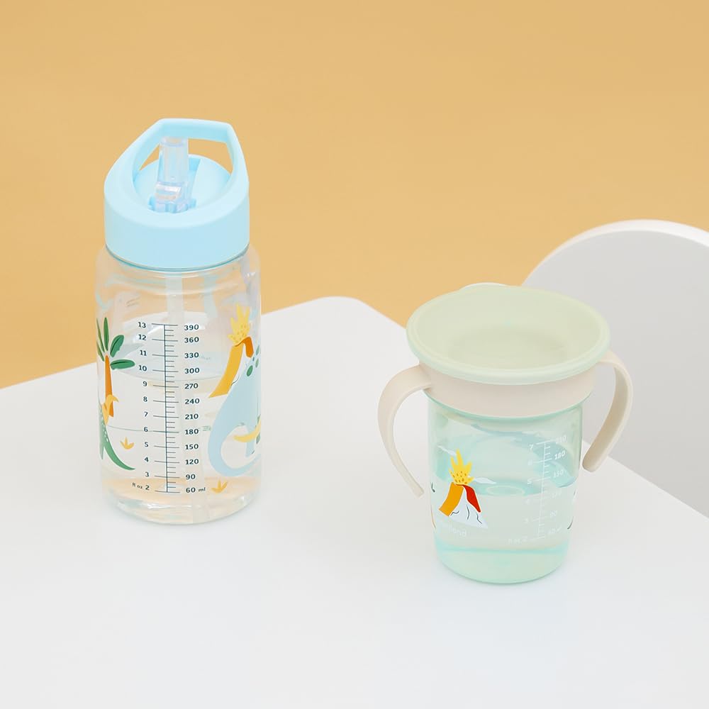 Miniland Jurassic lekkekindel 360° treeningtass käepidemetega, 270 ml