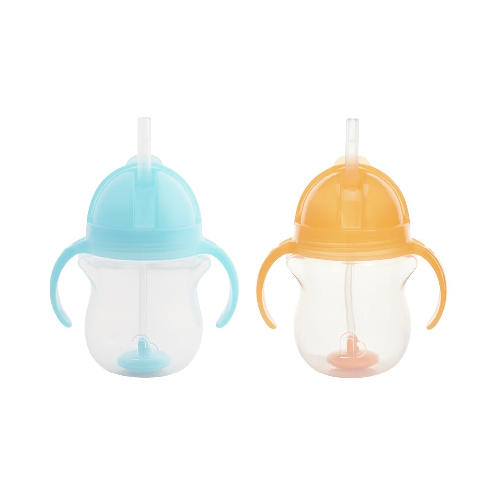 Munchkin Click Lock joogitopsid pehme kõrrega, 207 ml, 2 tk – sinine/oranž