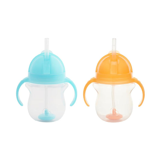 Munchkin Click Lock joogitopsid pehme kõrrega, 207 ml, 2 tk – sinine/oranž