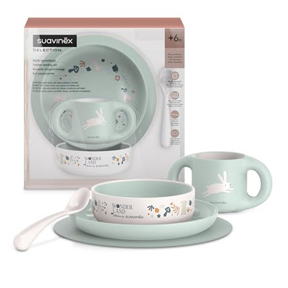 Suavinex Hygge beebi söögikomplekt, 5-osaline, roheline/valge