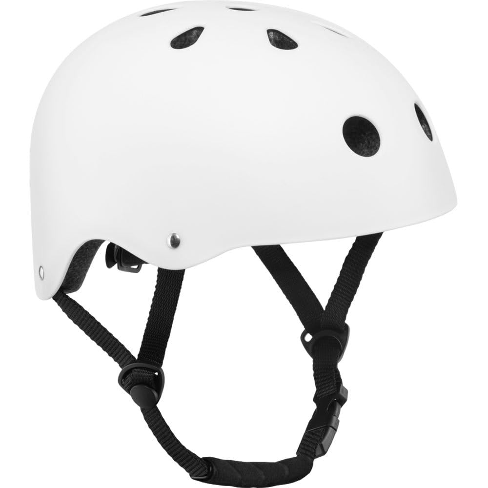 Lionelo Helmet laste kiiver, reguleeritav 50-56 cm, lõuakaitsega, valge