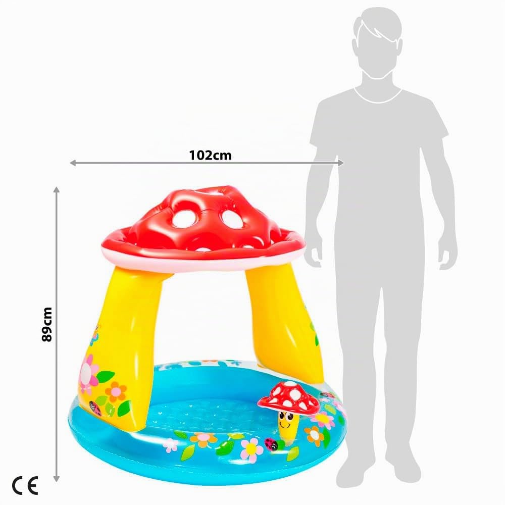 Intex Mushroom täispuhutav lastebassein 1-3 a, 102 x 89 cm, päikesekaitsega, 45 l