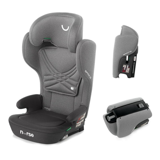 Nurse Spring turvatool i-Size 100-150 cm, kokkupandav, ISOFIX, must