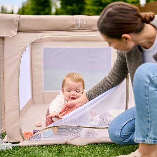 Lionelo Florence Easy Fold XL kokkupandav mänguaedik 150 × 180 cm, hall