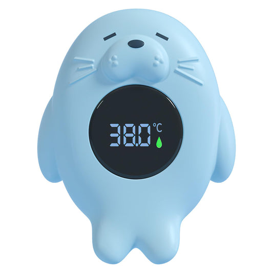 Mayaphilos digital bath thermometer for baby, blue, seal-shaped