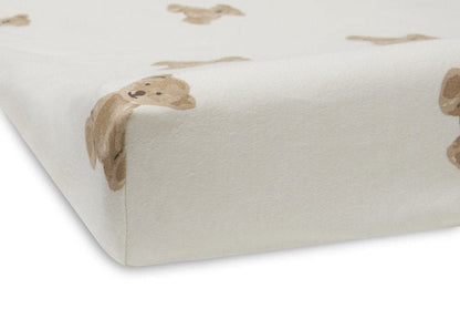 Jollein pehme mähkimisaluse kate “Teddy Bear”, 100% puuvill, valge, 50 × 70 cm