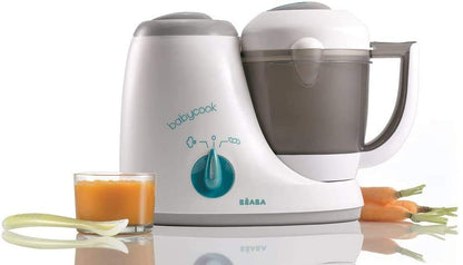 Béaba Babycook Original 4-in-1 Baby Food Maker – Steams, Blends, Defrosts and Reheats, Blue-Grey