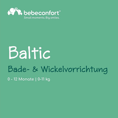 Bebeconfort Baltic 2-ühes mähkimislaud ja beebivann, hall (Grey Mist), 0–12 kuud