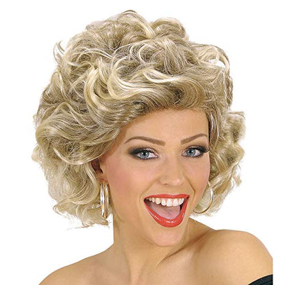 Blonde curly wig "Olivia", costume accessory for carnival and retro party