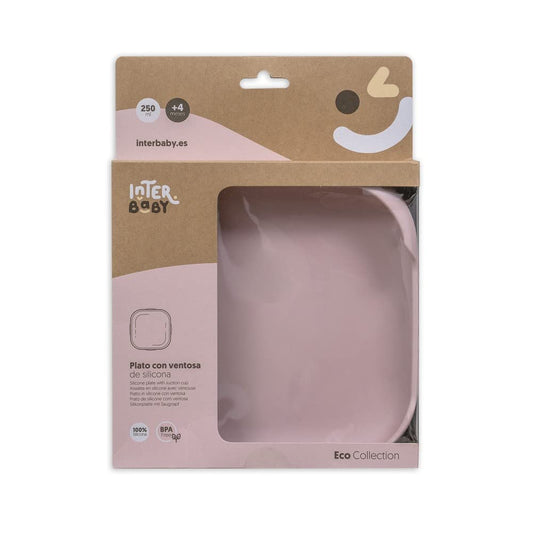 Interbaby silikoonist iminapaga taldrik, roosa