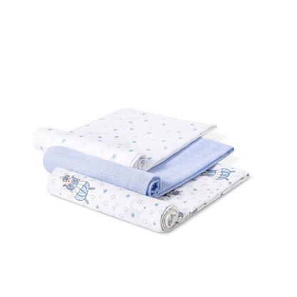 Interbaby 3-osaline musliintekkide komplekt, sinine, 80 × 80 cm, mudel 98971-01