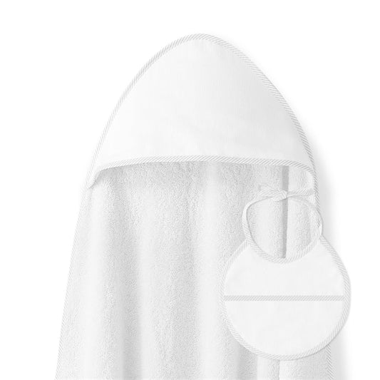 Interbaby kapuutsiga vanniponšo ja beebipõll, 100 × 100 cm, valge, 100% puuvill